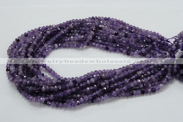 CNA60 15.5 inches 4*6mm faceted rondelle grade AB+ natural amethyst beads