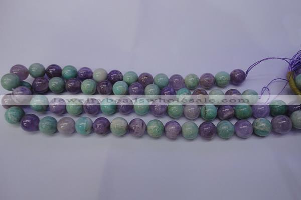 CNA654 15 inches 12mm round lavender amethyst & amazonite beads