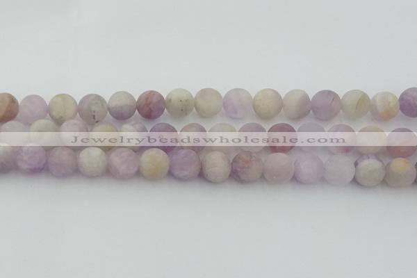 CNA674 15.5 inches 12mm round matte lavender amethyst beads