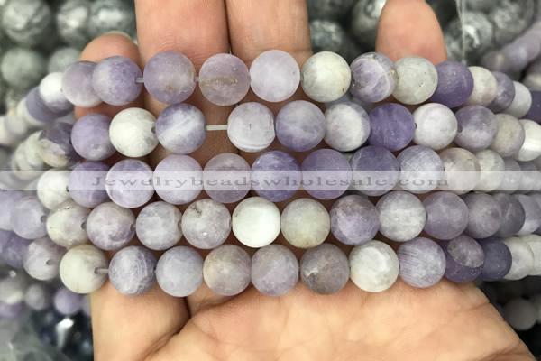 CNA677 15.5 inches 8mm round matte lavender amethyst beads