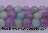 CNA681 15.5 inches 6mm faceted round lavender amethyst & amazonite beads