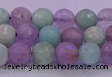 CNA682 15.5 inches 8mm faceted round lavender amethyst & amazonite beads