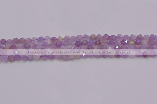 CNA691 15.5 inches 6mm faceted nuggets lavender amethyst beads