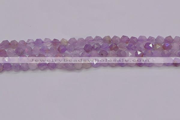 CNA692 15.5 inches 8mm faceted nuggets lavender amethyst beads