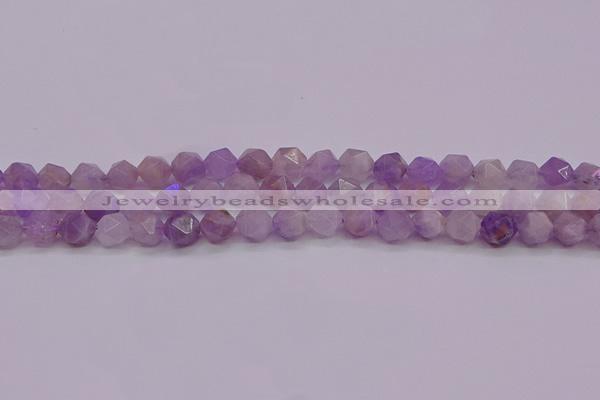 CNA693 15.5 inches 10mm faceted nuggets lavender amethyst beads