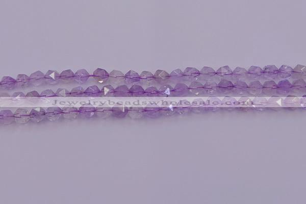 CNA730 15.5 inches 6mm faceted nuggets light lavender amethyst beads