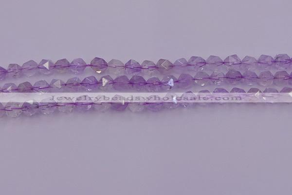 CNA731 15.5 inches 8mm faceted nuggets light lavender amethyst beads