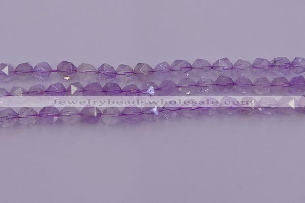 CNA732 15.5 inches 10mm faceted nuggets light lavender amethyst beads