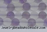 CNA736 15.5 inches 6mm round matte amethyst & white crystal beads