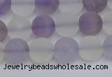 CNA737 15.5 inches 8mm round matte amethyst & white crystal beads