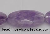 CNA750 15.5 inches 20*40mm faceted oval lavender amethyst beads