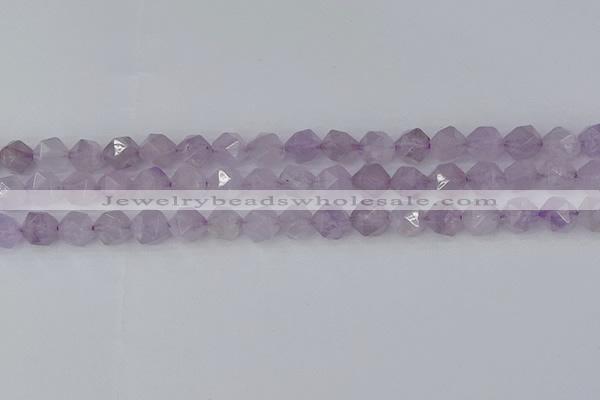 CNA762 15.5 inches 8mm faceted nuggets light lavender amethyst beads