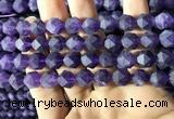 CNA768 15.5 inches 10mm faceted nuggets matte amethyst beads