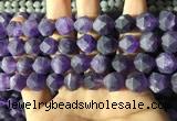 CNA769 15.5 inches 12mm faceted nuggets matte amethyst beads