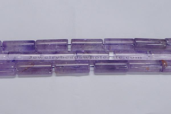 CNA817 15.5 inches 15*40mm tube natural light amethyst beads