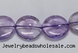 CNA823 15.5 inches 16mm flat round natural light amethyst beads