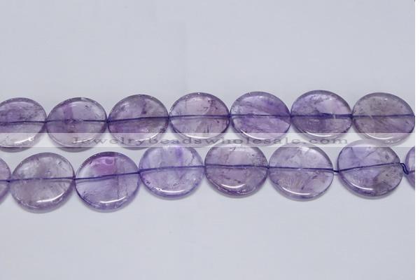 CNA828 15.5 inches 35mm flat round natural light amethyst beads