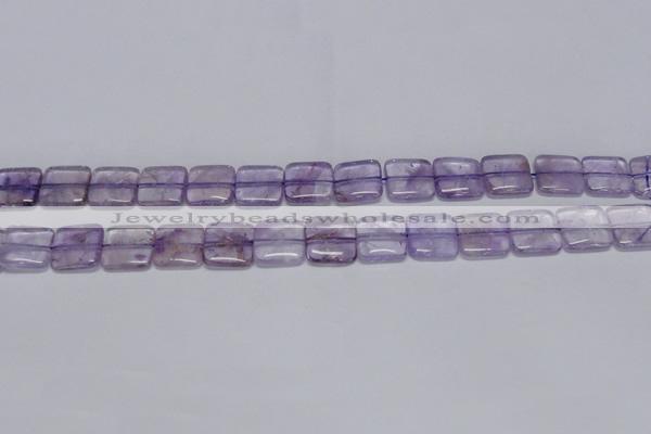 CNA840 15.5 inches 10mm square natural light amethyst beads