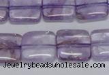 CNA841 15.5 inches 12mm square natural light amethyst beads