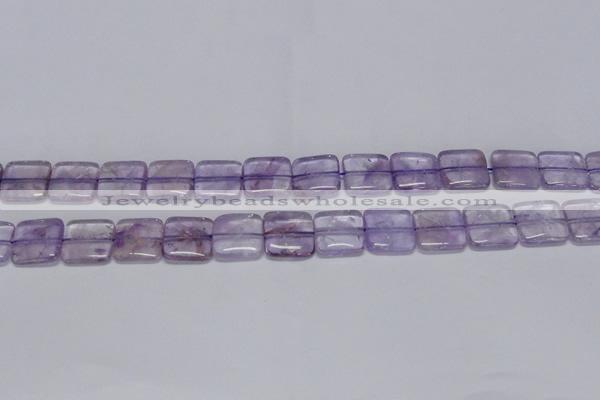 CNA841 15.5 inches 12mm square natural light amethyst beads