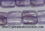 CNA842 15.5 inches 14mm square natural light amethyst beads