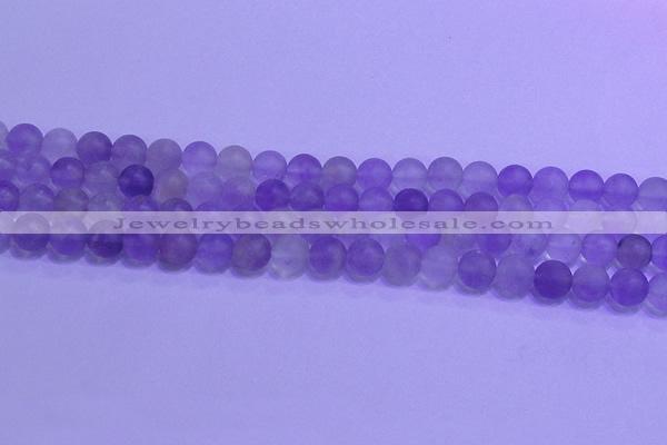 CNA912 15.5 inches 8mm round matte amethyst gemstone beads