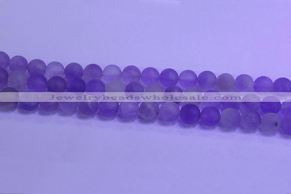 CNA914 15.5 inches 12mm round matte amethyst gemstone beads