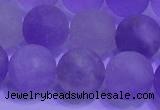 CNA915 15.5 inches 14mm round matte amethyst gemstone beads