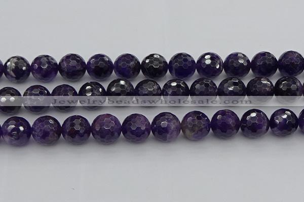 CNA918 15.5 inches 16mm faceted round natural amethyst beads