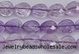 CNA924 15.5 inches 10*10mm faceted flat teardrop natural amethyst beads