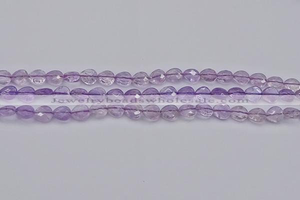 CNA924 15.5 inches 10*10mm faceted flat teardrop natural amethyst beads