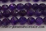 CNA936 15.5 inches 6mm faceted nuggets amethyst gemstone beads