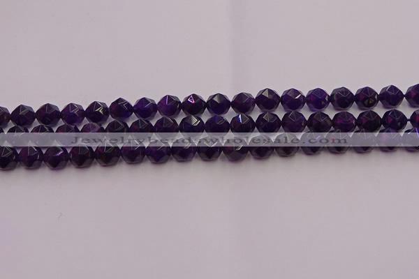 CNA937 15.5 inches 8mm faceted nuggets amethyst gemstone beads