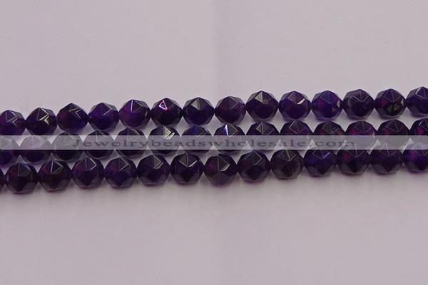 CNA939 15.5 inches 12mm faceted nuggets amethyst gemstone beads