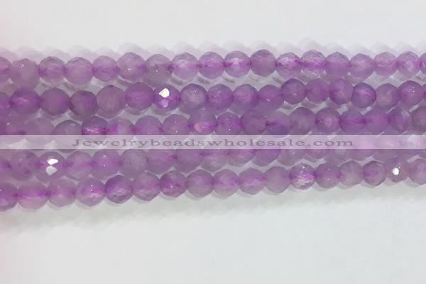 CNA962 15.5 inches 4mm faceted round natural lavender amethyst beads