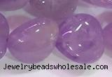 CNA984 15.5 inches 12*12mm heart natural lavender amethyst beads