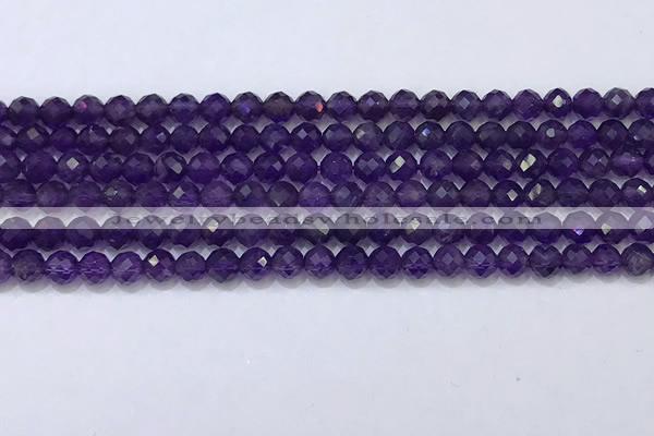 CNA990 15.5 inches 4mmm faceted round amethyst beads wholesale