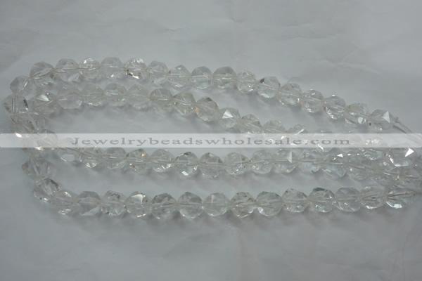 CNC100 15 inches 6mm faceted nuggets white crystal beads