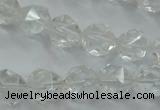 CNC101 15 inches 8mm faceted nuggets white crystal beads