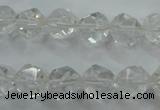 CNC102 15 inches 10mm faceted nuggets white crystal beads