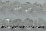 CNC103 15 inches 12mm faceted nuggets white crystal beads