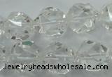 CNC105 15 inches 16mm faceted nuggets white crystal beads