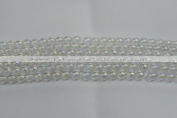 CNC201 15.5 inches 6mm round AB-color white crystal beads