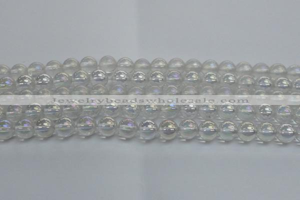 CNC202 15.5 inches 8mm round AB-color white crystal beads