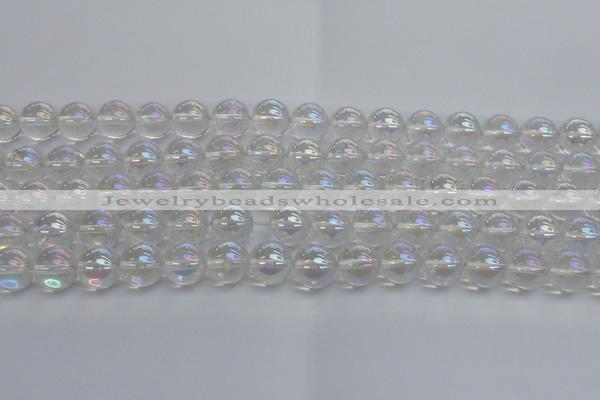 CNC203 15.5 inches 10mm round AB-color white crystal beads