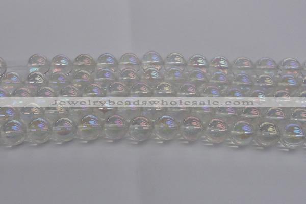 CNC204 15.5 inches 12mm round AB-color white crystal beads