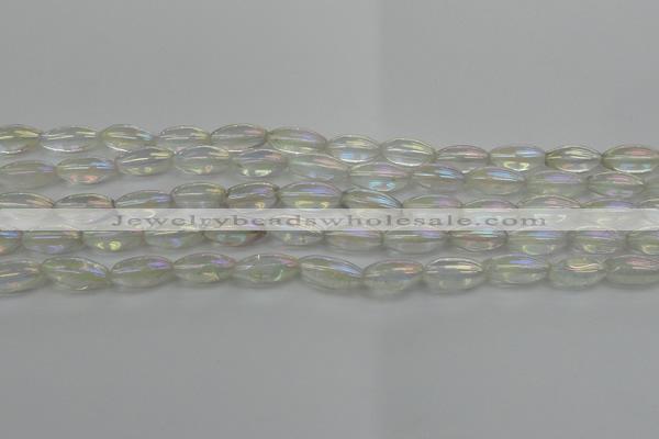 CNC210 15.5 inches 6*12mm rice AB-color white crystal beads