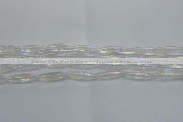 CNC211 15.5 inches 6*22mm rice AB-color white crystal beads