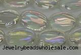 CNC216 15.5 inches 10*14mm oval AB-color white crystal beads