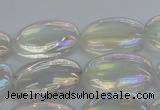 CNC218 15.5 inches 18*25mm oval AB-color white crystal beads